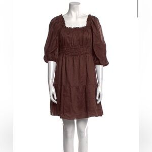Dissh square neckline linen dress